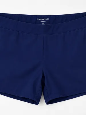 Lands’ End Swim Shorts Women’s Size 8 Navy Blue 5” Inseam Stretch Pockets thumbnail 2
