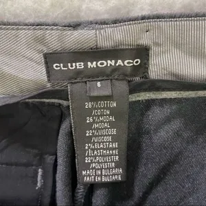 Club‎ Monaco Charcoal Mid Rise Cotton Blend Wide Leg Pant Career Business Size 6 thumbnail 4