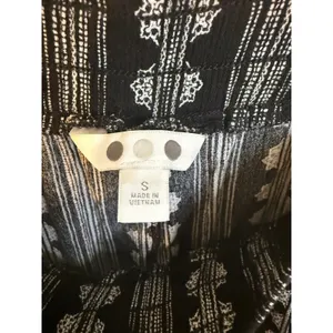 Three Dots Wide Leg Pants Women Small Black Excellent Boho Striped Geometric thumbnail 2