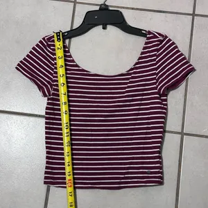 American‎ Eagle Women Cotton Stretch stripe crop top XS thumbnail 6
