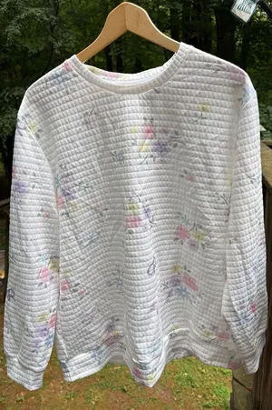 Pastel Patchwork Crewneck – Size 3X White thumbnail 2