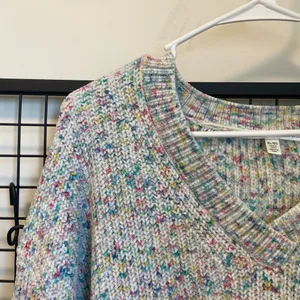 NWOT | Seven7 women’s multicolored plush sweater‎ — XL thumbnail 2