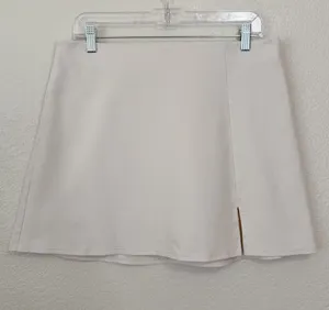 American Eagle Outfitters Cream Front Side-Slit Skort, Sz Large thumbnail 1