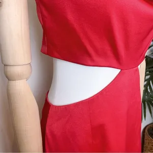 Elliatt Draped Collar Celebrate Cut out Dress Scarlet Red thumbnail 5