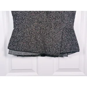 Derek Lam Silk Alpaca Tweed Peplum Top Womens 4 Gray Career Work Academia Office thumbnail 9