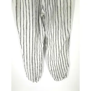 Quince Linen Pants Striped Small White Black Elastic Waist Pockets Sustainable thumbnail 8