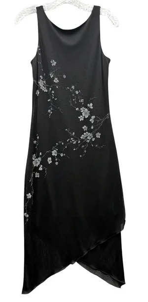 I.N. San Francisco Y2K Black Floral Fairycore Indie Midi Dress Elegant S thumbnail 1