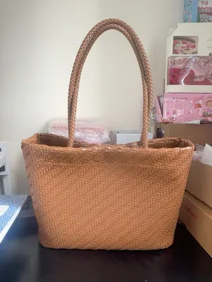 a new day Tan Woven Shoulder Tote thumbnail 3