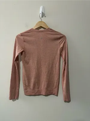 Lululemon Swiftly Relaxed Long Sleeve Shirt Pink Savannah White W3FUQS size 4 thumbnail 6