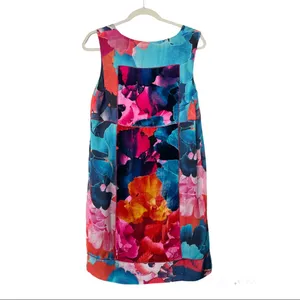Anthropologie Leifsdottir Night Peony Silk Velvet Sleeveless Dress Size 8 thumbnail 4