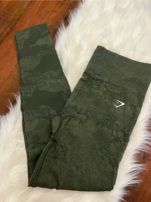 Gymshark Adapt Camo Seamless Leggings Green Size M thumbnail 1