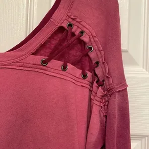 Free People We the Free Faded Pink Raw Trim with Criss Cross Shoulders Top thumbnail 3