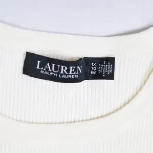 Lauren Ralph Lauren Pullover Women 1X Cream Ribbed Puff Sleeve Gold Button Top thumbnail 3
