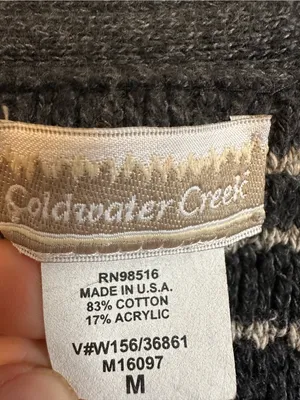 Coldwater Creek Vintage Striped V Neck Button Down Sweater Vest Womens Medium thumbnail 4