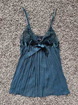 Victoria's Secret Pleated Rhinestone Strap Babydoll Chemise thumbnail 1
