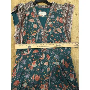 Anthropologie Zenia Floral Mini Shift Dress Size Small Boho Peasant Festival thumbnail 7