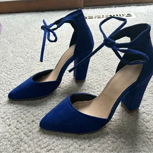 Blue High Heel Shoes By with Strappy Ties Women Size 7.5 Pumps thumbnail 1