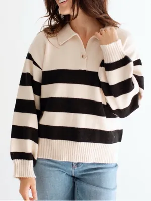 NEW CARLY JEAN LOS ANGELES CJLA Brea Red Stripe Sweater 2X thumbnail 5
