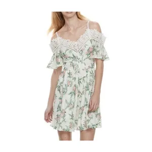 DISNEY Dress Juniors Small Green Lace Overlay‎ Fairy Whimsy Cottagecore Straps thumbnail 12
