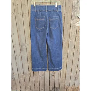 Mica Boutique Denim Wide Crop Super High size 28 Double Button Waist thumbnail 5