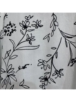 Beach Lunch Lounge Black and White Floral Button Down Shirt Plus Size 2X thumbnail 4