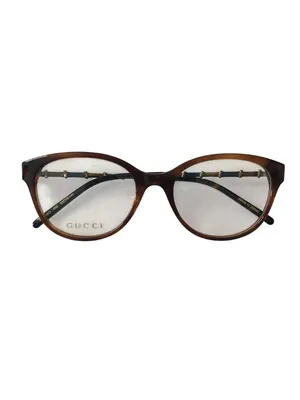 Gucci GG0658OA Eyeglasses Brown Havana Acetate Finish Gold-Toned Bamboo Design thumbnail 2