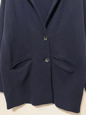Madewell Navy Blazer Sweater Cardigan Jacket Size Small Oversized Merino Wool thumbnail 5