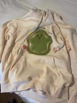Aelfric Eden Cream Apricot Embroidery Cartoon Ghost Hoodie thumbnail 5