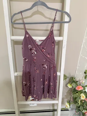 Garage Mauve Floral Spaghetti-Strap Romper thumbnail 2