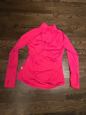 Pink long sleeve ASICS workout zip up   thumbnail 2