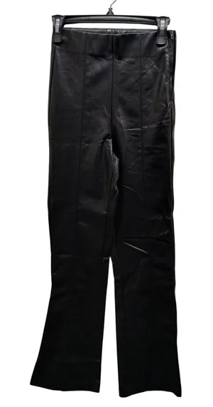 Lulus NWT Women's Size XS Black Vegan Faux Leather Side Zip Ankle Pants thumbnail 1