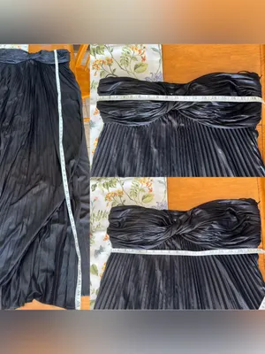 Retrofête Zoa Metallic Pleated‎ Strapless Gown Black XXL NWT thumbnail 7