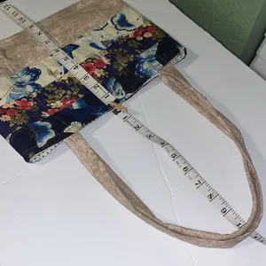 Vintage Quilted butterfly tote bag purse thumbnail 10
