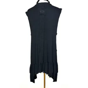 POL Womens Black Sleeveless Boho Knit Ruffle‎ Mini Dress SMT1835 Size L NWT thumbnail 4