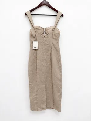 Hansen & Gretel Fowler Midi Dress In Sand Sz S thumbnail 4
