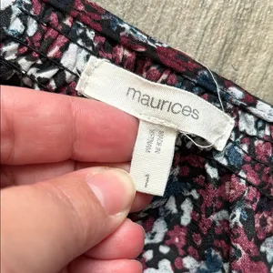 Maurices Burgundy Floral Blouse thumbnail 2
