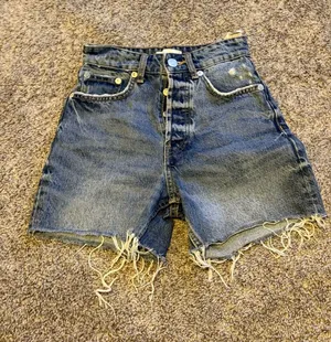 Denim Shorts ZARA High-Waisted thumbnail 1