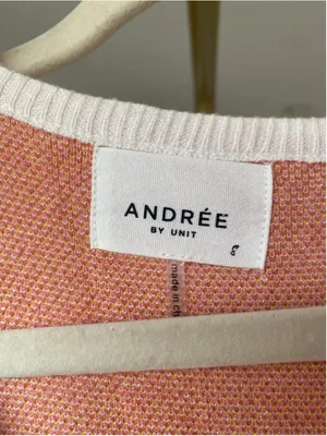 Andrée by Unit Colorblock Knit Midi Dress Pink Yellow Checkerboard‎ Buttery Soft thumbnail 4
