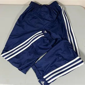 Adidas Navy Blue White 3-Stripe Zipper Windbreaker Track Pants Sweats Sweatpants Bottoms Size M 🧿 thumbnail 5