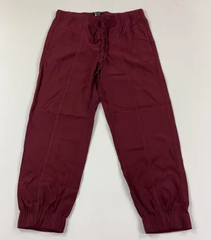 Madewell Pants Womens M Red Twill Relaxed Jogger Elastic Waist Cuffed Pockets thumbnail 1