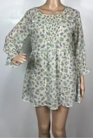 Free people boho floral‎ mini dress sz 6 thumbnail 1