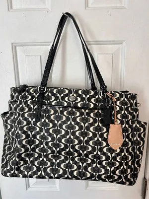 Coach Black and white Authentic multifunctional bag tote large 19x11 inches thumbnail 1
