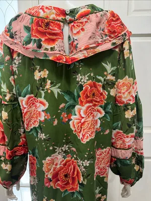Farm Rio by Antropologie Floral Print Elinor Tunic Dress Size Medium thumbnail 12