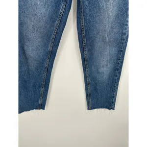 Free People We‎ The Free Tapered Mom Jeans Raw Hem Blue Women Size 25 OB817396 thumbnail 3