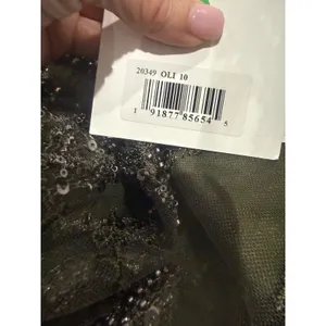 NWT Mac Duggal 20349 Olive Green Beaded V-Neck Gown‎ Long Sleeve Formal Sz 10 thumbnail 5
