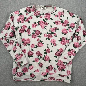 Show Me Your Mumu Theo Sweatshirt Women's Small Pink Roses Crew Neck Long Sleeve thumbnail 1
