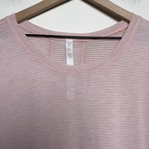 Lululemon Women Top 16 Pink Swiftly Breathe Short Sleeve Relaxed Fit Tee thumbnail 4