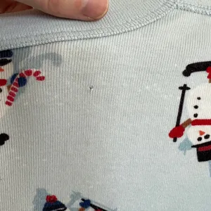 Hanna Andersson Women’s Blue Snowman Christmas Winter Pajamas Set Size Medium thumbnail 12