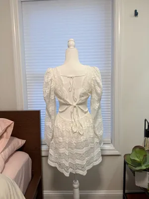 For Love & Lemons Mimi Lace Long Sleeve Mini Dress thumbnail 7