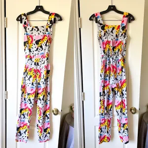 Nooworks Dancing‎ Ladies Overalls Cotton Print XS EUC thumbnail 2